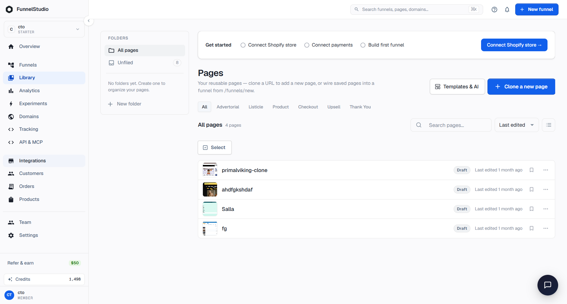 FunnelStudio — visual editor