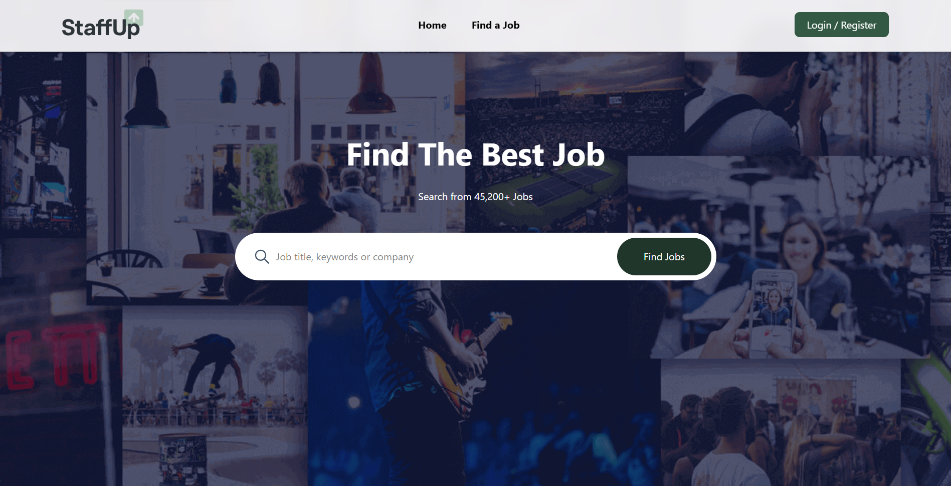 StaffUp - Welcome Section